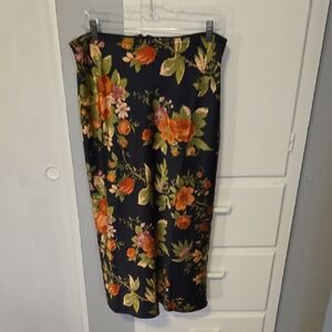 Catherine Malandrino Navy Floral Midi Skirt